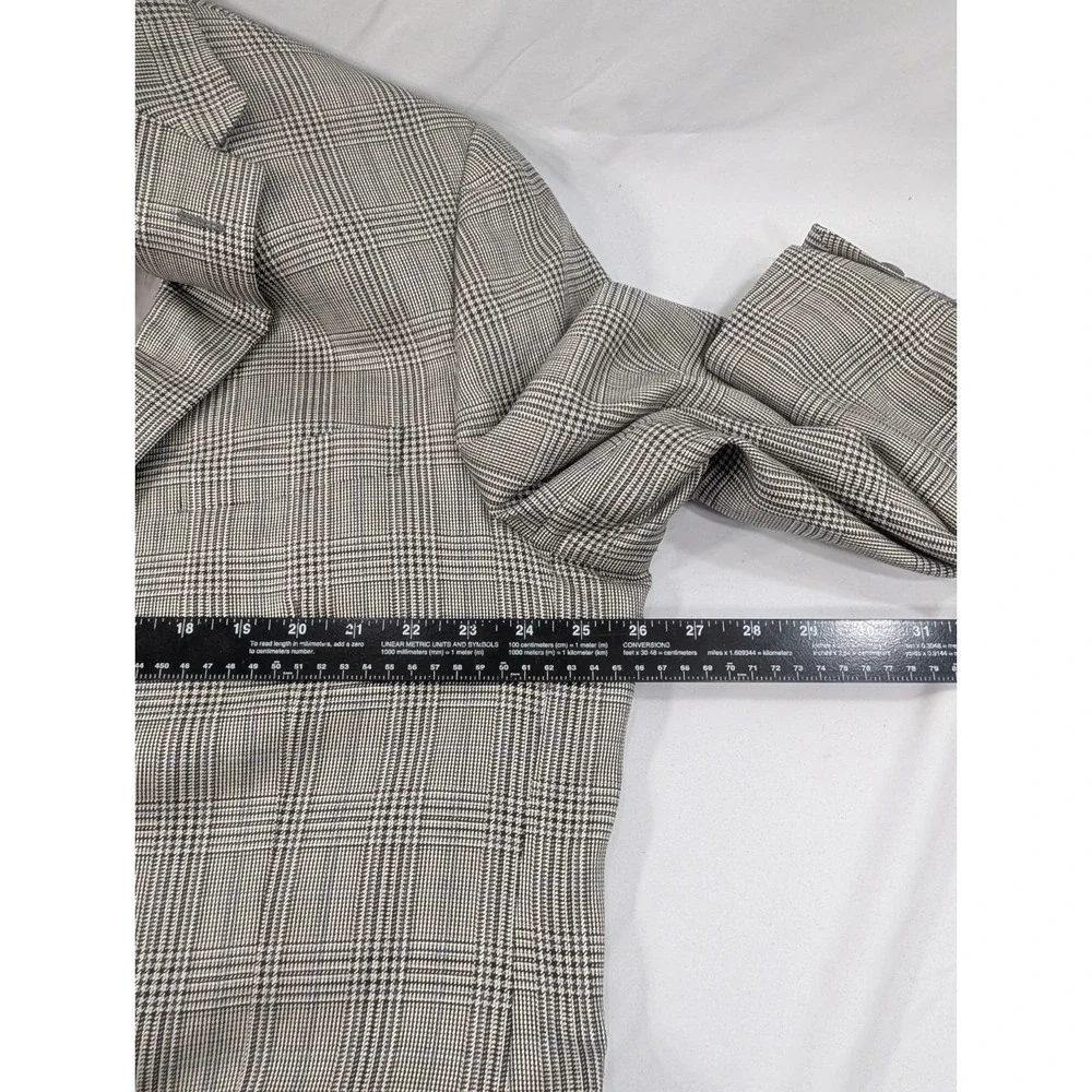 Hart Schaffner Marx Chicago Wool Blazer Suit Jacket Gray Botto 48L Big 52